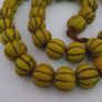 Antique African Yellow Melon Shape Glass beads Necklace Strands Image 3