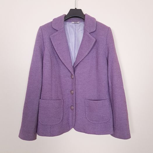 Avalon Lilac Purple Boucle Wool Jacket Blazer 12UK/40EU