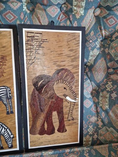 Set of 5 hand made African prints