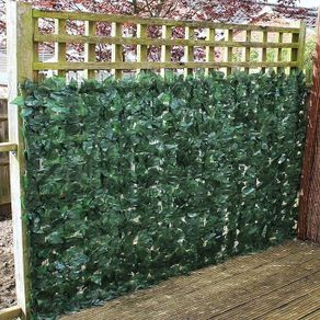 Artificial Ivy Leaf Hedge 1m x 3m Screening Panels On Roll Privacy Garden Fence