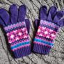 Pom Pom Hat / Purple Gloves   Age 7-11 Image 4