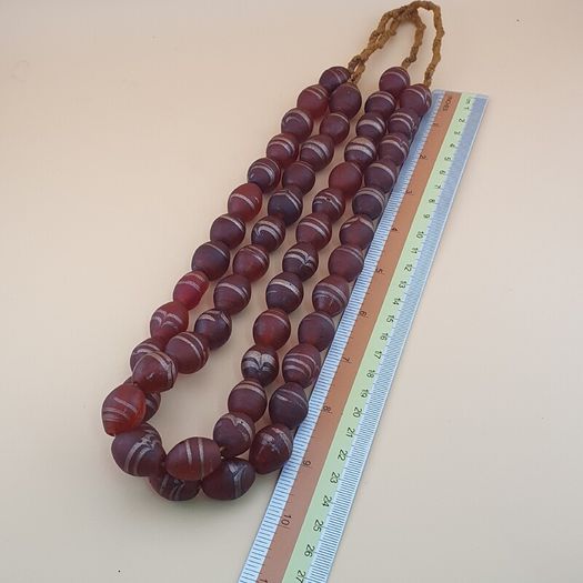 Vintage Venetian Style Aventurine Glass Beads Necklace Strand 18 inches