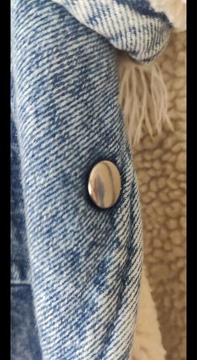 Rare True Vintage 80s/90s Acid Wash Denim Coat. Made in Britain. Sherpa fleece lined.