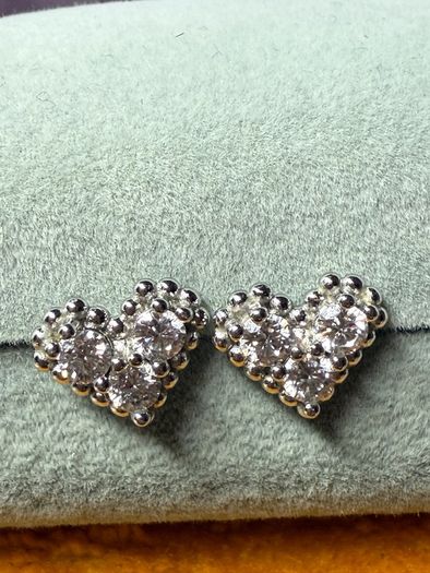 Moissanite diamond Heart Earrings