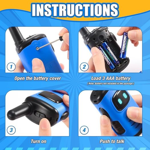 Walkie Talkie Kids, Toys for 3-12 Year Old Boy Gift for 5 6 7 8 Year Olds Boys Toys Age 4-9 Kids Toys Age 4 5 6 Outdoor Toys Walkie Talkie Sensory Toys for Autism Kids Xmas Gifts Blue