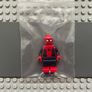 lego super heroes sh0420 Spider-Man minifigure- Black Web Pattern, Red Torso Small Vest, Red Boots Image 3