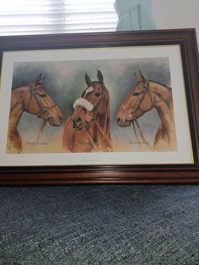 The Three Winter Kings" Framed Horse Racing Print (Hardy Eustace, Moscow Flyer, Kicking King)