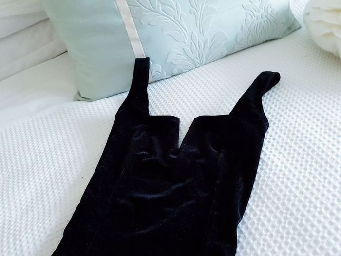 Black Velvet Bodysuit - Size xs