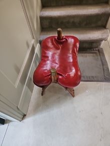 wine leather foot stool