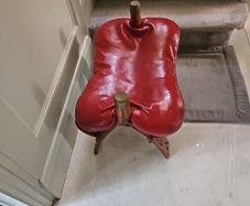 wine leather foot stool