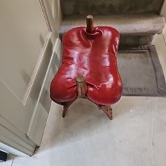 wine leather foot stool
