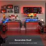 L Shaped Gaming Desk with LED Lights & Power Outlets, 100 x 80cm Small Corner Image 4