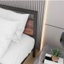 King Size Bed Frame with Wood Headboard,Heavy Duty Metal Platform Image 7