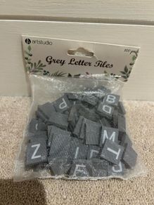 Grey Letter Craft Tiles