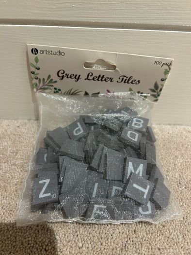 Grey Letter Craft Tiles