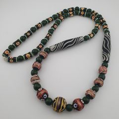 Antique Venetian Style Mix Glass Beads Necklace