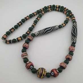 Antique Venetian Style Mix Glass Beads Necklace
