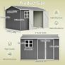 8 x 10 ft Outdoor Storage Shed Galvanized Metal Bike Shed, Tiny House Garden Tool Storage with Air Vent and Slide Door for Backyard Patio Lawn, Gray Image 2