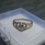 Lovely Heart-shaped Sterling 925 Silver Ring with clear Stones Image 2