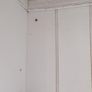 White Wood Double Glass Door Wall Cabinet - Glass Shelves, Chrome Knobs - Bathroom or Kitchen Image 4