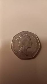 1997 Queen Elizabeth 2nd  50 Pence Coin