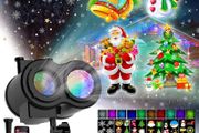 Christmas Projector Lights Outdoor, 2-in-1 Moving Patterns Landscape Lights 30 HD Effects ( 3D Ocean Wave &amp; Patterns) Projection Light for Xmas Halloween Party Garden Decorations (FREE POSTAGE)