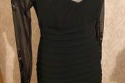 Dress classy, black heavy  lined fabric