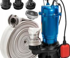 Heavy Duty Flood & Sewage Water Pond Drain Septic Sump Cesspool Grinding Pump with 20m or 30m FIRE Hose (with Float Switch)