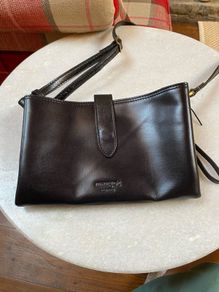 Black leather crossbody handbag