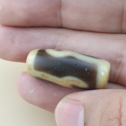 Vintage Unique Pattern Himalayan Tibetan Agate Dzi Bead Amulet
