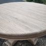 Beautiful solid oak & hand painted - antique French style dining table and with 4 rattan/ weave chairs Image 5