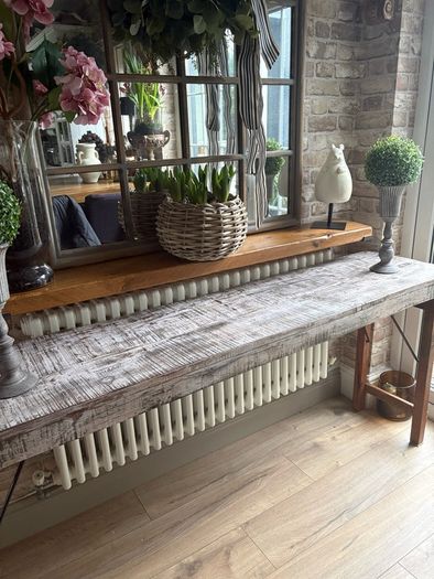 Ex display Smithers of Stanford reclaimed wood rustic foldaway console table