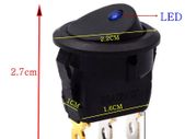 Rocker switch 20a 12v Dc Switch Touch Switch With Led Blue Light Micro Button Switch Car Lights Modified Cat's Eye Round Rocker Switch