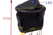 Rocker switch 20a 12v Dc Switch Touch Switch With Led Blue Light Micro Button Switch Car Lights Modified Cat's Eye Round Rocker Switch