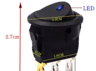 main image for ad Rocker switch 20a 12v Dc Switch Touch Switch With Led Blue Light Micro Button Switch Car Lights Modified Cat's Eye Round Rocker Switch