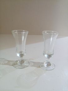 Vintage Shot Glasses /Stemmed Sherry Glasses x 2