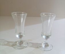 Vintage Shot Glasses /Stemmed Sherry Glasses x 2