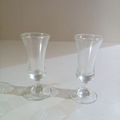 Vintage Shot Glasses /Stemmed Sherry Glasses x 2