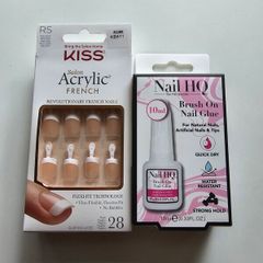 KISS Acrylic French Nails And Nail Glue