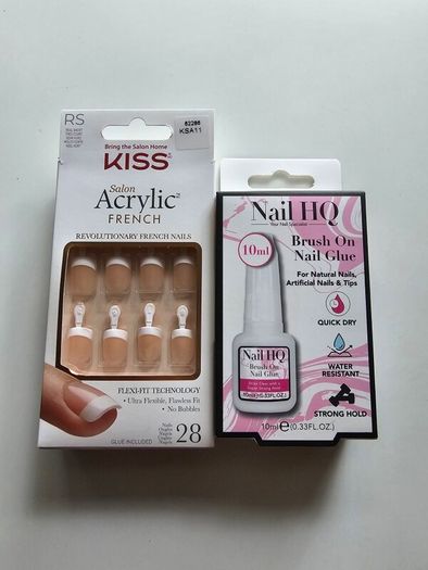 KISS Acrylic French Nails And Nail Glue