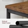 Set of 2 Side Tables, 2-Tier Sofa Side Tables, Bedside Tables with Steel Frames, for Living Room, Bedroom, Home Office, Industrial Style, Rustic Brown and Black Image 3