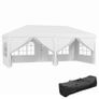 3 x 6 m Pop Up Gazebo with Sides and Windows, Height Adjustable Party Tent with Storage Bag for Garden, Camping, Event, White Image 5