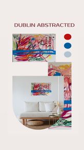Large abstract painting original abstract art Poolbeg chimneys Dublin art
