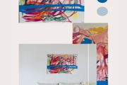 Large abstract painting original abstract art Poolbeg chimneys Dublin art