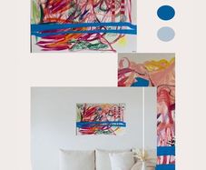 Large abstract painting original abstract art Poolbeg chimneys Dublin art