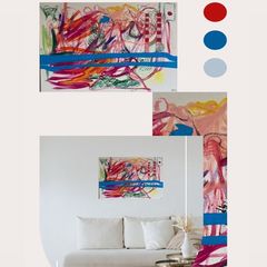 Large abstract painting original abstract art Poolbeg chimneys Dublin art