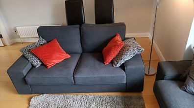 IKEA kivik 3 seats and 2 seats sofa in dark grey