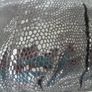 Mischa Barton Black Soft Faux Croc Clutch Evening Bag With Copper tone Hardware & Wristlet. Size Medium. In Super Condition. Image 10