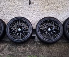 R19 5x120 BMW Style 666M staggered alloy wheels with good tyres + TPMS