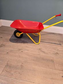 Kids red wheelbarrow